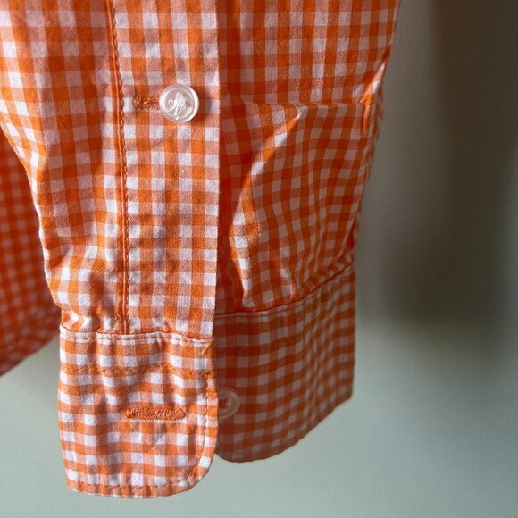 Joe Fresh Orange Ghingham pattern shirt size Large - Picture 4 of 4